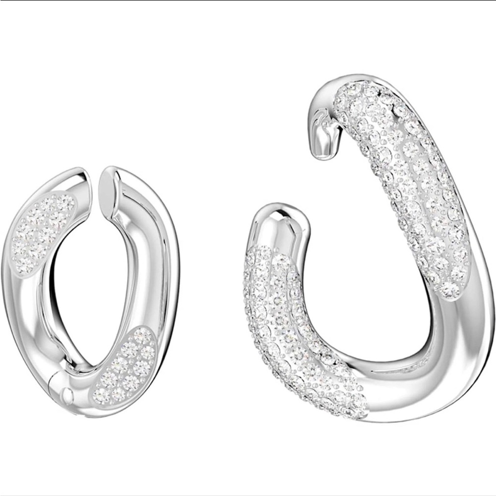 NWT Swarovski Dextera Cuff Earrings EC#2 Silver Earrings Set NIB